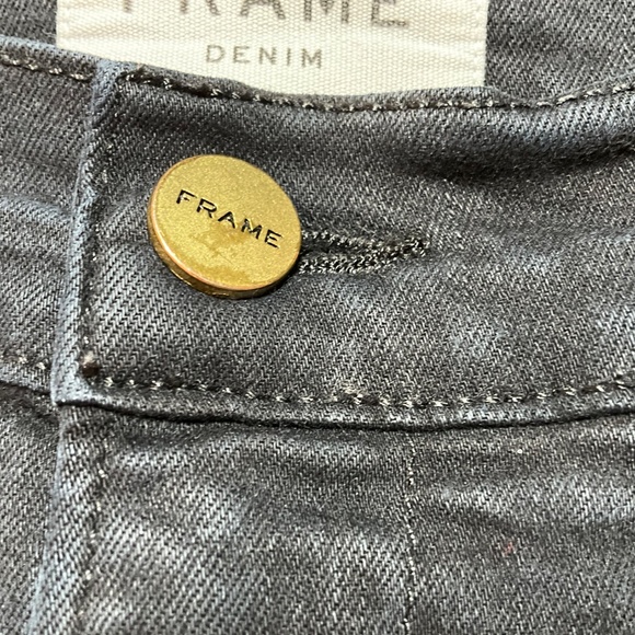 FRAME Le High Straight in Film Noir Jeans Cotton Blend US Sz 31 - Picture 11 of 14
